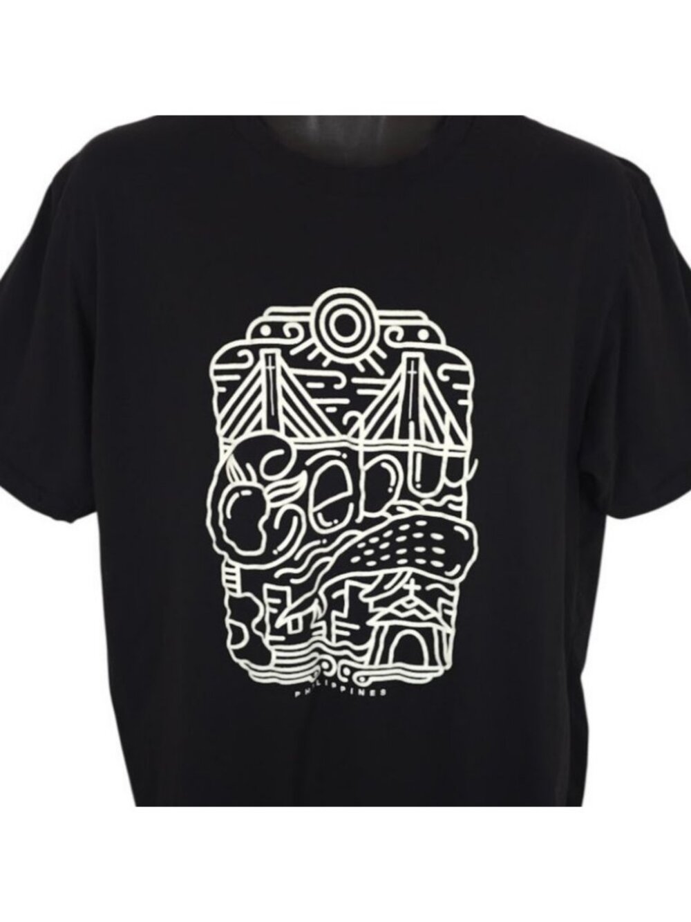 Cebu Philippines T Shirt Mens Size XL Black Travel Destination Tee